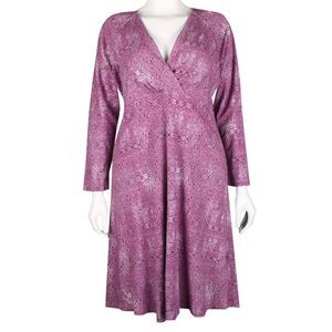 Patagonia Light Violet Women's Metairie V-Neck Above Knee Dress Size Medium